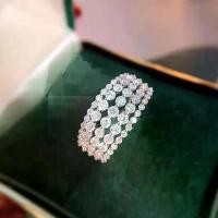ราคา Bague สำหรับผู้หญิง, ทองคำขาว 18K, เงิน 925, แหวนแต่งงาน, เพชรประดับ 1.3 กะรัต, เจาะ 5 แถว, แหวนทอง, แหวนเพชรจริงธรรมชาติ (1730761029923539436)