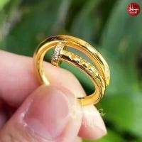 ราคา F3 แหวนทอง ตะปูทอง คาเทียร์ ประดับเพชร ใส่สวย ทองเหลืองแท้ ชุบเศษทองแท้ ทองไมครอน ไม่ลอก ไม่ดำ COD (1731130194795202820)