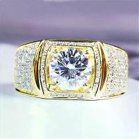 ราคา แหวนเพชร 2 กะรัต ชุบทองเปิด สดใส ส่องแสง ครอบงำ หรูหรา เพชรเต็ม มอยส์ซาไนต์ แหวนเพชรมีเสน่ห์ 3 กะรัต (1730047334624692461)