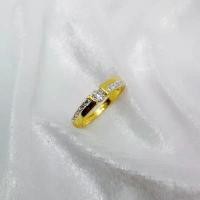 ราคา แหวนเพชร ทองไมครอน ทองหุ้ม ทองเหลืองชุบทอง ทองชุบ24k(02) คลังสินค้า (1731346690378401441)