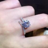 ราคา แหวนเพชร 3 กะรัต แหวนเปิดเพชรเต็ม Moissanite สำหรับผู้หญิง ในสต็อก (1731630487383475448)