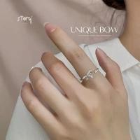 ราคา STORYแหวนเงินแท้ Unique Bow แหวนเพชร cz แหวนแฟชั่น แหวนผู้หญิง แหวนปรับขนาดได้ แหวนโบว์ ของขวัญ (1731916694153692578)