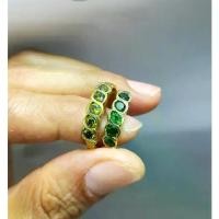 ราคา จัดส่งถึงบ้าน แหวนพลอยประจำวัน แหวนพลอยทองเหลืองเรียบๆใส่ได้ทุกวัน แหวนมรกต (BR-04) (1731620438364423662)