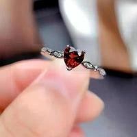 ราคา แหวนทับทิม, พลอยแดงธรรมชาติ, ชุบเงิน S925, ปรับได้, แหวนพลอยหรูหราสำหรับผู้หญิง (1731728997291296754)