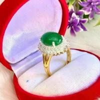 ราคา แหวนหยก ล้อมเพชรคิวบิกเชอร์โคเนีย (1731922437583308624)