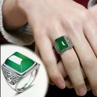 ราคา Thailand จุดประเทศไทย!แหวนพลอย แหวนหยกนำโชค แหวนผู้ชาย แหวนหยก แหวนหยกแท้ เงินแท้ 925 หยกพม่า สีเขียว ของขวัญ Jade Ring แหวนแฟชั่น ของขวัญวันเกิด (1732319640616995807)