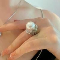 ราคา แหวนมุก ดีไซน์เปิด เพทายลูกปัดเปลือกหอยมุก เพชรเต็ม (1731738345550611841)