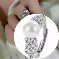 ราคา แหวนมุก Rhinestone, เพทายน้ำจืดมุกเต็ม, แหวนปรับได้, เงินแท้ 925, แหวนเพทาย (1731759974678627868)