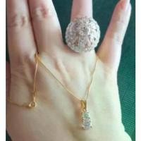 ราคา จี้เพชรCZน น 2.30cts/พร้อมสร้อยคอITALY92516"/18เงินแท้100%พร้อมชุบทองคำ18k จัดส่งฟรี กทม (1731645527915463899)