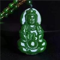 ราคา จี้เจ้าแม่กวนอิมหยกซินเจียงเหอเทียน, หยกสีเขียวธรรมชาติ, จี้พระโพธิสัตว์เจ้าแม่กวนอิมหยก, จี้หยก (1731409923414262983)