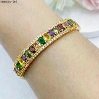 ราคา กำไลพลอยสวย ขนาดรอบวงใน5.5cm.ทองชุบ กำไลทอง เครื่องประดับ 0407 (1731594690962949941)