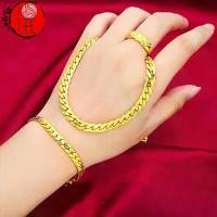 ราคา FC สร้อยข้อมือ ทอง 18K ประดับพลอยเทียม เหมือนแท้ 100%(ไม่ลอก ไม่ดำ) กำไลทอง ข้อมือทอง (1731155783008880944)