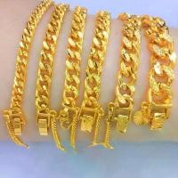 ราคา กำไลข้อมือผู้ใหญ่ กำไลทอง กำไลโซ่ กำไลโซ่ขาหมู 24K ชุบทอง SOLID SAND ชุบฟรี COP 916 (RT20) (1731430778340673495)