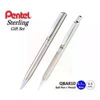 ราคา ชุดปากกาลูกลื่น+ดินสอ Pentel QBA810 ด้ามสีเงิน (1731827546473923801)