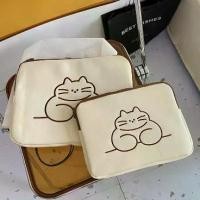 ราคา กระเป๋าแขนปักสำหรับแล็ปท็อปและแท็บเล็ต [11 นิ้ว/13.5 นิ้ว] เคสแมวน่ารักสำหรับ Mac Book และ iPad กระเป๋าสะพายข้าง กระเป๋าสะพายข้าง น่ารัก Kucing (1732157776934242633)