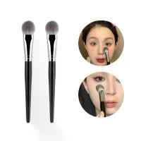 ราคา E183 แปรงแต่งหน้า แปรงปัดแก้ม ทรงแบนปลายโค้งมน ขนแปรงหนานุ่ม จิกสีได้ดีPowder Brush,Blush Brush,MAC (1731922306711389690)