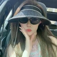 ราคา หมวกกันแดดมุก Rhinestone, Chanel, สำหรับผู้หญิง, ใหม่ในปี 2025, พับได้, เคลือบสีดำ, ป้องกันรังสียูวี, วัสดุฟาง, สไตล์เปิดด้านบน (1731732199071057362)