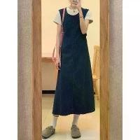 ราคา Denim Suspender Dress for Women Summer New Style Little Chanel Fat Reduction Age Salt System Mature Outfit Dress Trendy (1731653635457582577)
