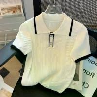 ราคา เสื้อยืดแขนสั้นถักไหมน้ำแข็ง, CODShips ภายในชั่วโมง, สำหรับผู้หญิง, แฟชั่นฤดูร้อนใหม่, เสื้อโปโลมีสไตล์, สไตล์ Chanel เล็ก, เสื้อเยาวชน (1731578338263992286)