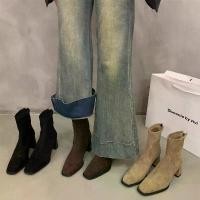 ราคา รองเท้าบูทหุ้มข้อส้นสูง หนังนิ่ม Dr. รองเท้าบูทมาร์เทนส์ สำหรับผู้หญิง มาใหม่ หัวเหลี่ยม รองเท้าบูทหุ้มข้อบาง (1731586716940470529)