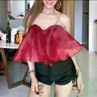 ราคา เสื้อ sexy สายเดี่ยว ระบายอก ผ้าออแกนดี้ ผ้าแก้ว (1731778930172134903)