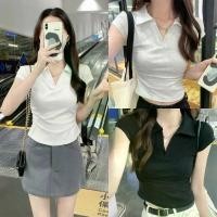 ราคา เสื้อยืดแขนสั้น คอปกโปโล สำหรับผู้หญิง ทรงสลิมฟิต คอตั้ง สไตล์ลำลอง ร้าน Chi La (1731773404966651729)