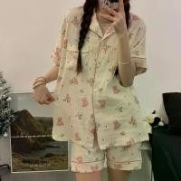 ราคา Cloud ผ้าฝ้าย Tencel เสื้อคาร์ดิแกนผ้าฝ้ายสุดเท่, ชุดนอนฤดูร้อนสั้นคู่สำหรับผู้หญิง, กางเกงขาสั้นแขนสั้นชุดสองชิ้น, [COD] ชุด นอน เชียงราย กางเกง ใส่ ผู้ หญิงไซส์ ใหญ่ victoria secret ขายาว (173160853