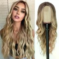 ราคา วิกผมหยักศกสีบลอนด์ Ombre ลูกไม้ยาวสังเคราะห์สำหรับผู้หญิง 26 นิ้ว ส่วนตรงกลาง หยิก ดูเป็นธรรมชาติ ไฟเบอร์ทนความร้อน เหมาะสำหรับสวมใส่ทุกวัน แฮร์พีช สาย (1731562660299705330)