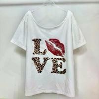 ราคา (Zanvis tee)เสื้อยืดโอเวอร์ไซต์ปาดไหล่ สกรีนลายเสือ LOVE KISS,I LOVE ME,ปาก(พร้อมส่ง) (1732102640028781560)