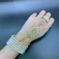 ราคา กําไลโอมแท้ Vintage jewelryเพิร์ลเพชรสร้อยข้อมือมุกแหวนโซ่มือ (1731895637840332618)