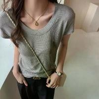 ราคา เสื้อยืดคอกลม, วัสดุ Lyocell Tencel, แขนสั้น, ทรงหลวม, ไหล่ปกติ, แขนกระพือปีกเล็ก, เสื้อเบสิค, สำหรับผู้หญิง เสื้อ baby tee กราม อก 50 (1731200788375570391)