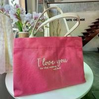ราคา [ส่งฟรี] COD โปรโมชั่นฟรีริบบิ้น! กระเป๋าปักชื่อ ผ้าแคนวาส กระเป๋าผ้า minimal Vintage ของขวัญ งานตัดเย็บในไทย (1732027643256013973)