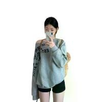 ราคา เสื้อสเวตเตอร์สีเทาแนวทแยง สไตล์อเมริกันวินเทจ สำหรับผู้หญิง ปาดไหล่ ทรงหลวม แขนยาว เหมาะสำหรับฤดูใบไม้ผลิและฤดูใบไม้ร่วง Clothing Lady Women (1731054858848406049)