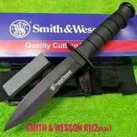 ราคา อุปกรณ์เดินป่า มีดพก มีดเดินป่า มีดพกใบตาย มีดพกเดินป่า มีดพก Smith & Wesson (2คม)ใบดำพร้อมหินลับมีด (1731993774572340379)