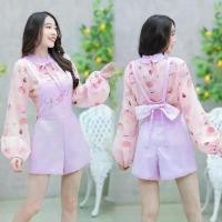 ราคา PoppyPinkz เซ็ต 2 ชิ้น เสื้อแขนยาว + เอี๊ยมชมพูม่วงเสื้อชีฟองผ้าพิมพ์ลายการ์ตูน + เอี๊ยมสีชมพูม่วงพาสเทลปักเลื่อมที่อก sweat pea เสื้อฮู้ด นัก ฟุตบอล ผ้า ร่ม ไทย waffle fl (1731514863293335813)