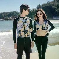 ราคา (พร้อมส่ง) ชุดว่ายน้ำคู่รัก ชุดว่ายน้ำ ชุดดำน้ำ 2301 (1731764675529967242)