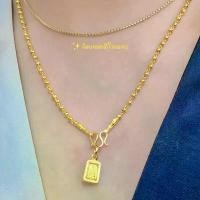 ราคา สร้อยคอพร้อมจี้ สร้อยคอพระ พระสมเด็จ น้ำหนัก2 สลึง ลายไข่ปลา ใส่ติดตัวอาบน้ำได้ค่ะ (1731530107801864141)