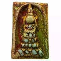 ราคา COD C099 พระสมเด็จ วังหน้าพิมพ์หูช้าง โรยเม็ดพระธาตุ ลงรักปิดทอง หลัง ฝังตะกรุดทอง 1ดอก ขนาด 2.5x4.0 cm (1731630008934369041)