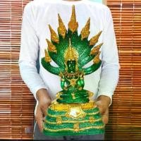 ราคา พระพุทธรูป พระแก้วมรกต ทรงเครื่องฤดูร้อน ประทับนั่งบัลลังก์นาคปรก 9 เศียร หน้าตัก 5 นิ้ว งานโรงสีปิดทองงดงาม ของสะสม (1731951934404462228)