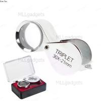 ราคา 30X กล้องส่องเพชร กล้องส่องพระ กล้องขยาย กล้องขยายส่องอัญมณี ของเก่า พร้อมกล่องใส่ (1729571856624552320)