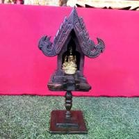 ราคา พร้อมส่งจากไทย ศาลพระภูมิจิ๋ว มีขาตั้ง Thai Spirit House ศาลเจ้าที่ ศาลพระภูมิ Mini House ไม้แกะสลัก สำหรับตกแต่งบ้าน ประดับตู้โชว์ ขนาด กว้าง 10.5 ยาว 11 สูง 20.5 ซม. (1731577770797991382)