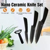 ราคา Knife Set Huohou Ceramic Knife and Peeler Set ชุดมีดทำครัว 4 ชิ้น มีดชุดทำครัว เซตมีดทำครัว เซรามิค ไม่เป็นสนิม Nano Ceramic Knife Set มีดชุดทำครัว (1731933095322552190)