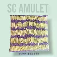 ราคา ด้ายผูกข้อมือ "สีม่วงอ่อน" ด้ายสายสิญจน์ ด้ายมัดมือ ลูกปัด 5 เม็ด ด้าย 9 เส้น (ยกแพ็ค 1000 เส้น) (1730562185190017191)