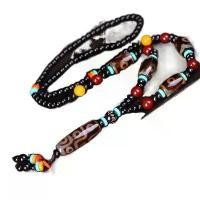 ราคา สร้อยคอ Dzi, ลูกปัดเก่าทิเบต, ลูกปัด Dzi สามตาสิบตา, หินดิบแท้, ขัด, อาเกตธรรมชาติ, Unisex, โซ่เสื้อกันหนาว (1731839607463970797)