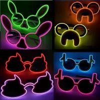 ราคา EL - แว่นตาเรืองแสง การสั่นสะเทือน แว่นกันแดดเอเลี่ยนตลก ตกแต่งบาร์ ภาพถ่าย ดีเจ ดิสโก้ (1729764935529171486)
