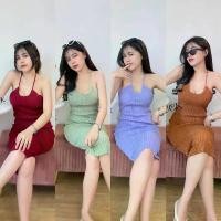 ราคา เดรสไหมพรม เดรสคล้องคอ เดรสยาว เดรสไปทะเล เดรสทรงรัดรูป ใส่ออกงานทางการได้ค่า รุ่น ขนมไทย (1729603059114543854)