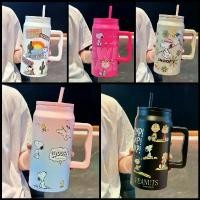 ราคา COD แก้วเก็บอุณหภูมิ Snoopy มีฝาและหลอดให้ครบเซ็ท แก้วสแตนเลส แก้วเก็บความเย็น ไฟ led สีขาว 13-24 ชั่วโมง ใส่น้ำร้อนได้ 【3】 【4】สีเขียว สีน้ำ ไอซ์ กาแฟ กรีน 350 มล. 【อาหารเก (1731871574279488570)