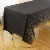 ราคา ผ้าปูโต๊ะแบบใช้แล้วทิ้ง ดีไซน์ลายจุด สีดำมัคคารูน พลาสติก วัสดุ 137X274Cm ผ้าคลุมโต๊ะแบบใช้แล้วทิ้ง เหมาะสำหรับงานแต่งงานและงานเลี้ยงวันเกิด รวมอุปกรณ์รับประทานอาหารแบบใช้แล้วทิ้ง (1732026014113171187
