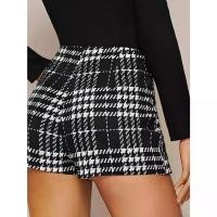 ราคา กากบาทเอวสูง พิมพ์ลาย Houndstooth กางเกงขาสั้นผ่าข้าง เรียบหรู เสื้อผ้าผู้หญิง [COD] กางเกง ขายาว ลายทาง กางเกงยีนส์ คาร์โก้ กางเกงยีนส์ขาม้าผ้ายืดสีสนิม (1731969802345219531)