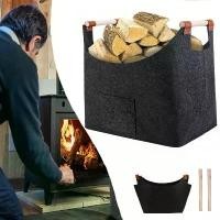 ราคา ตะกร้าสักหลาด กล่องฟืน มีหูหิ้ว พับเก็บได้ ตะกร้าหวายไม้ สำหรับฟืน หนังสือพิมพ์ ตะกร้าเก็บเสื้อผ้า (1731661739828020295)